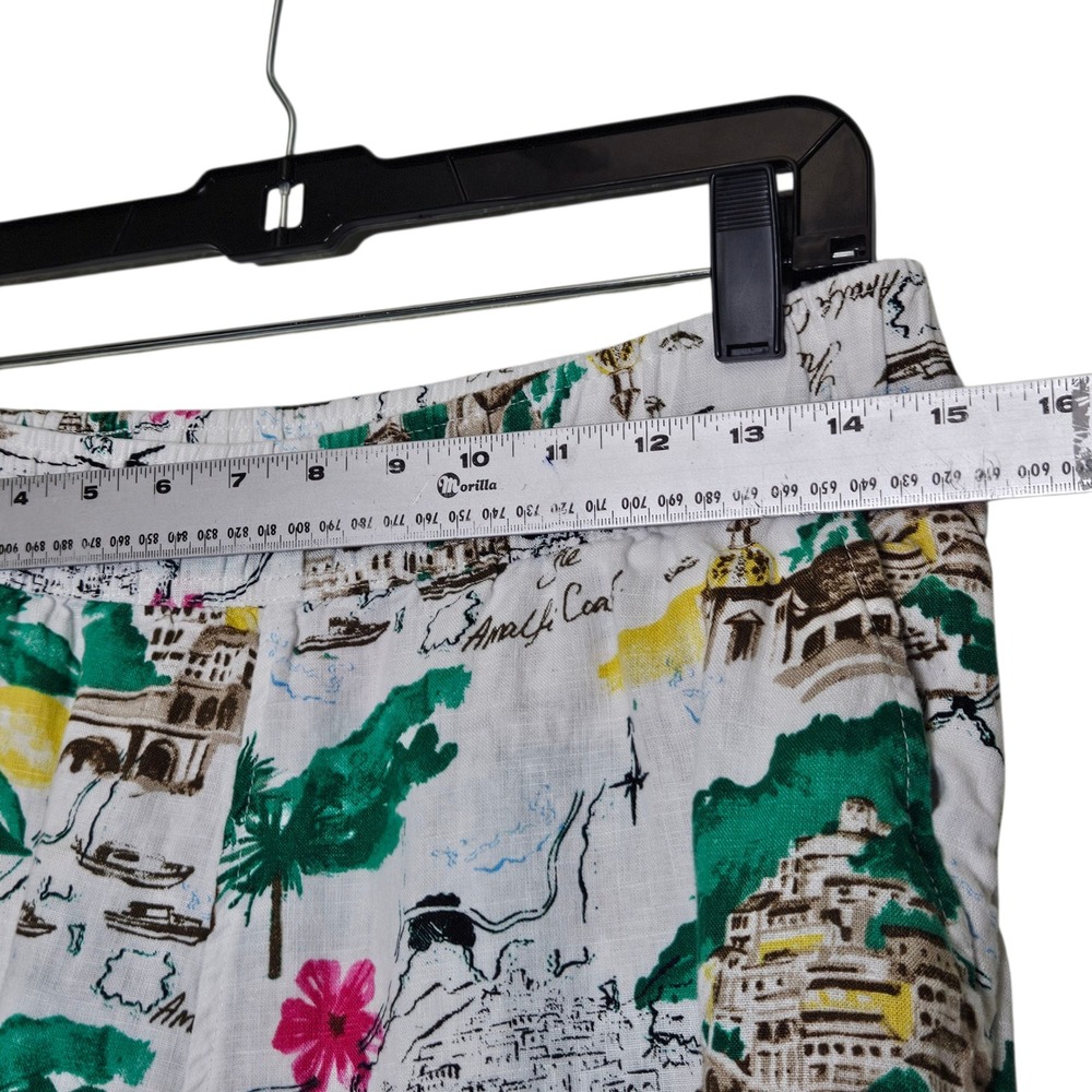Cynthia Rowley Linen Pants Beach Coastal Print Wide Leg Medium Tropical Vacation - Picture 7 of 9
